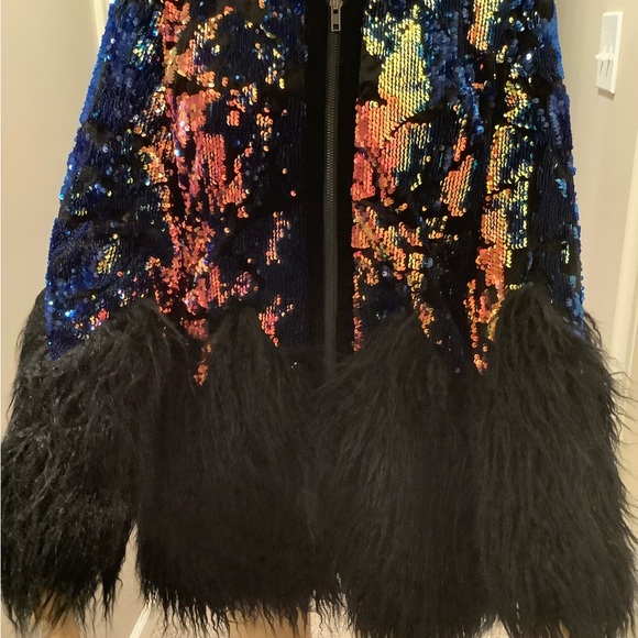 Fabulous Furs Sequin and Faux Fur Women's Jacket - Multicolor Size Medium - Picture 6 of 16
